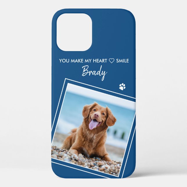 Pet Photo Stylish Blue Dog Case-Mate iPhone Case (Back)