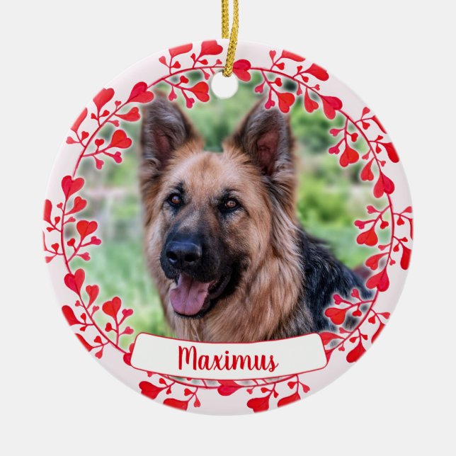 Pet Photo Valentine Ornament - Pet Memorial (Front)
