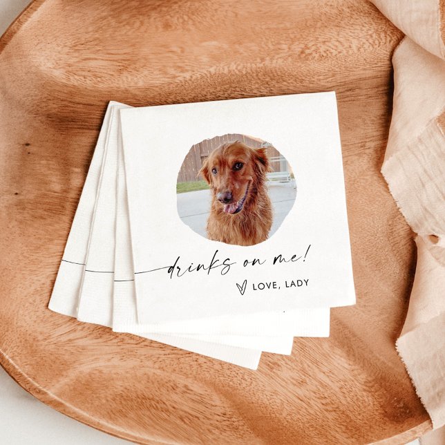 Pet Photo Wedding Napkins | Modern Wedding Decor (Creator Uploaded)
