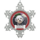 Pet Photo with Dog Bone - red polka dots