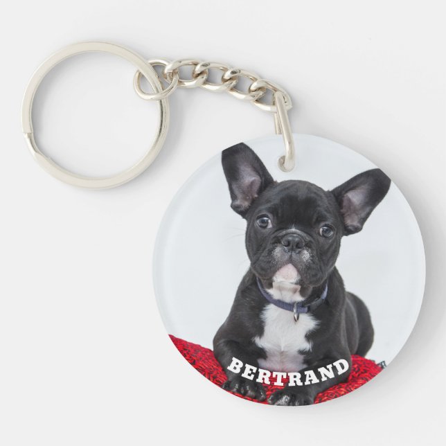 Pet Photo with Name Personalised Key Ring (Front)