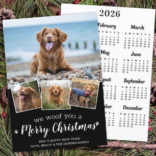 Pet Photo Woof Merry Christmas Dog 2025 Calendar Holiday Card