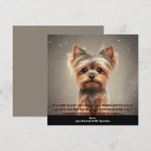 Pet Photo Yorkie Dog Fun Simple Christmas Card