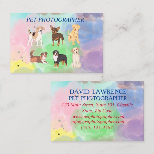Pet Photographer- Dog Walker Business Card (Front/Back)