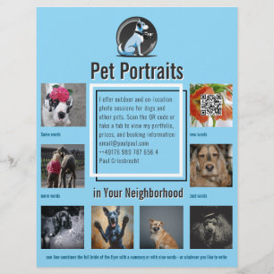 Pet Photography Session Flyer With QR Code & Tear‑