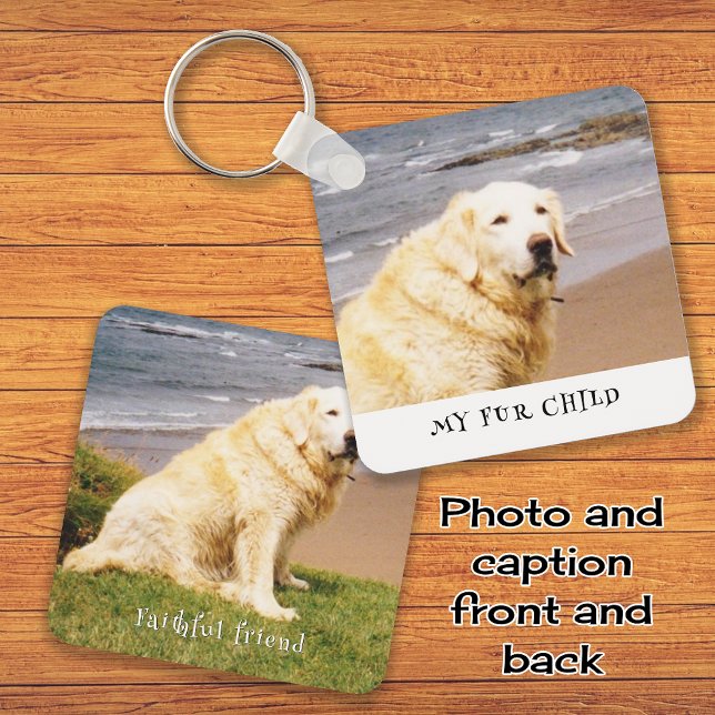 Pet photos custom text key ring (Creator Uploaded)