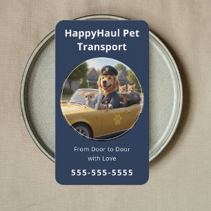 Pet Pickup & Drop-Off Transportation Pet Taxi Business Card