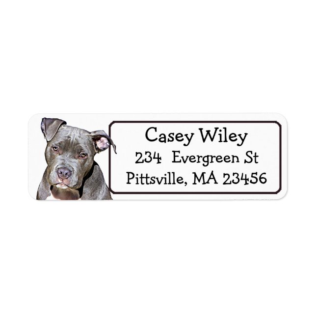 Pet Pitbull Dog Address Label (Front)