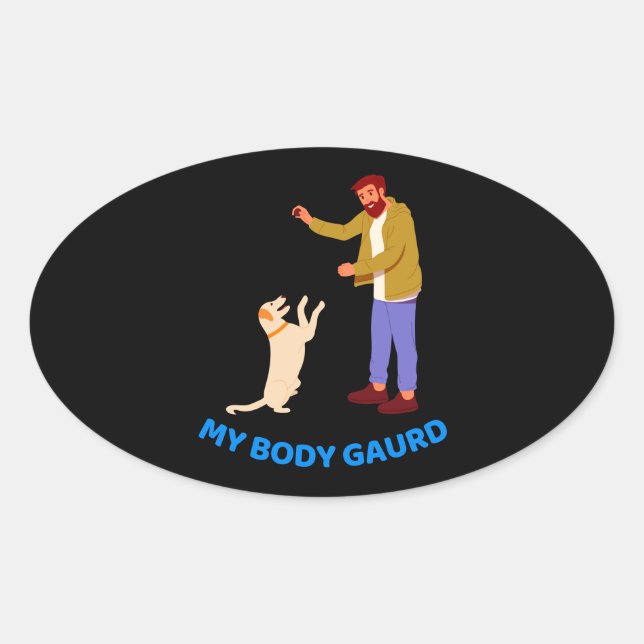 " Pet Playful Bond " Oval Sticker (Front)