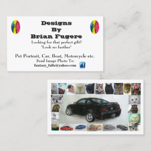 Pet Portrait, Car, Boat, Motorcycle etc. Artist Business Card