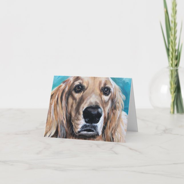 Pet Portrait  - Golden Retriever Card (Front)