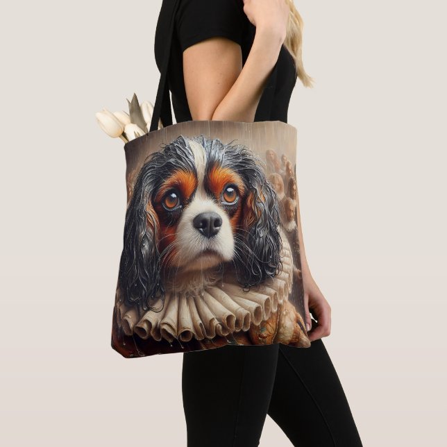 Pet Portrait Hamlet Cavalier King Charles Spaniel Tote Bag (Close Up)