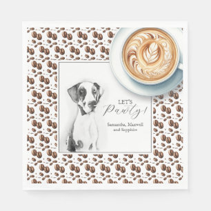 Pet Portrait Love is Brewing Cocktail Napkins