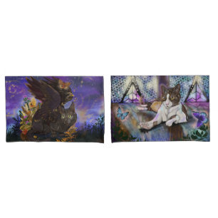 Pet Portrait Magical Kitties Pillowcase