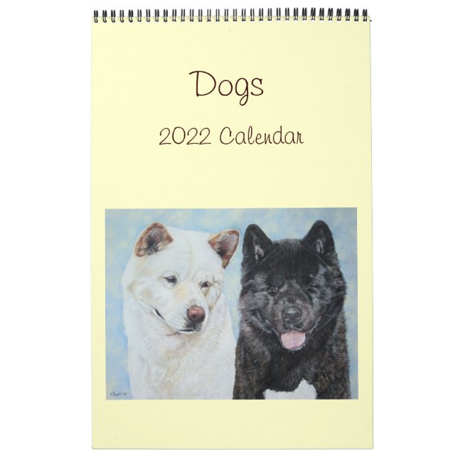 pet portraits akita labrador collie dogs 2022 calendar (Cover)