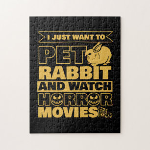 Pet Rabbit And Watch Halloween Jigsaw Puzzle