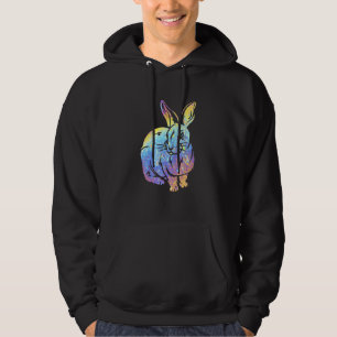 Pet Rabbit Vintage Groovy Retro Tie-Dye Style Rabb Hoodie