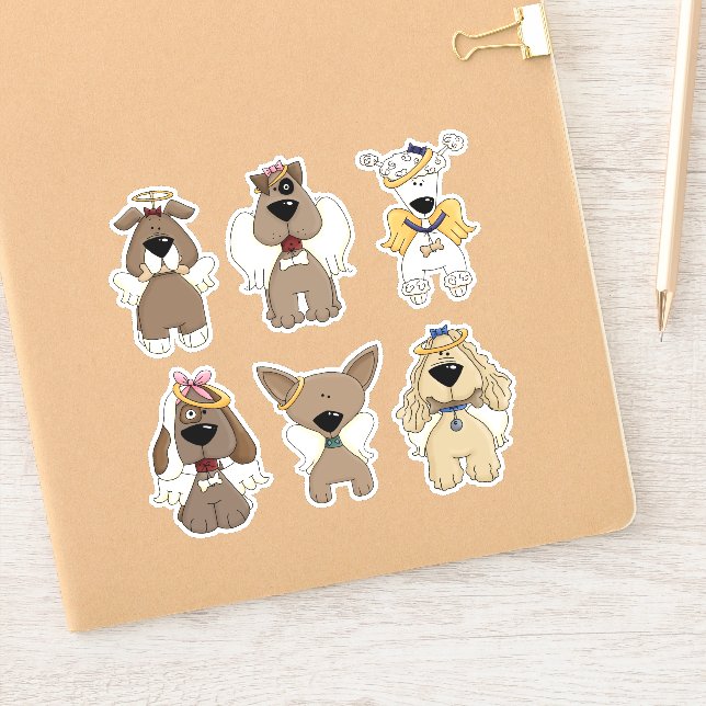 Pet Rainbow Dog Angel Stickers (Notebook)