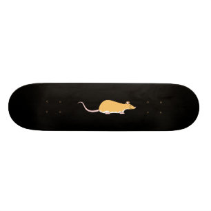 Pet Rat. Cinnamon Berkshire, White Belly. Skateboard
