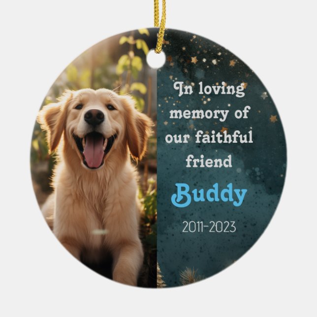 Pet Rememberance Christmas Ceramic Ornament (Front)