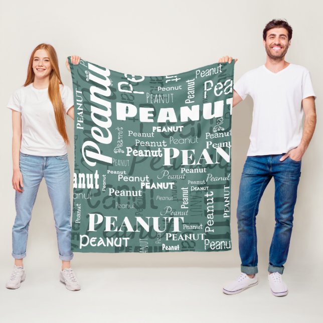Pet Repeating Name White Medium Fleece Blanket (In Situ)