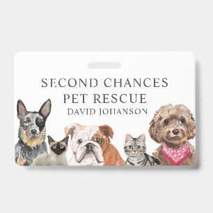 Pet Rescue Organisation Name Illustrated Pets Name ID Badge