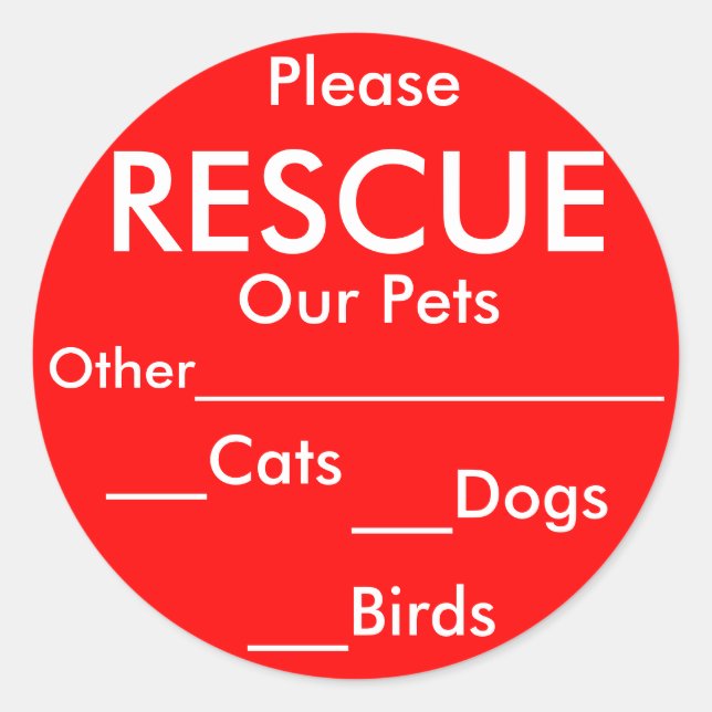 Pet Rescue Stickers (Front)