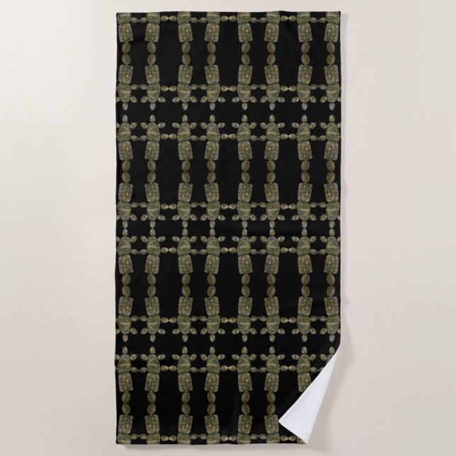 Pet Rock Ocean Sea Sediment Gemstones Pattern  Beach Towel (Front)