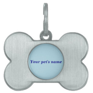Pet’s Name With Light Blue on Boned Shaped Pet ID Tag