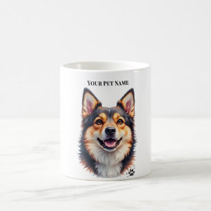 Pet’s Simple Modern Name & Photo Custom Design Coffee Mug
