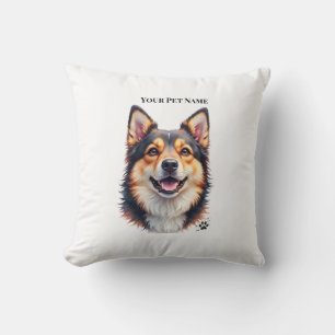 Pet’s Simple Modern Name & Photo Custom Design Cushion
