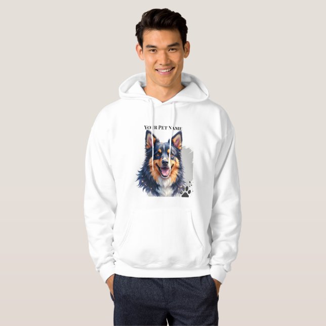 Pet’s Simple Modern Name & Photo Custom Design Hoodie (Front Full)