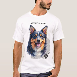 Pet’s Simple Modern Name & Photo Custom Design T-Shirt