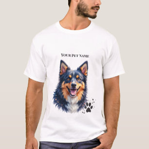 Pet’s Simple Modern Name & Photo Custom Design T-Shirt