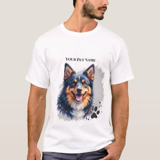 Pet’s Simple Modern Name & Photo Custom Design T-Shirt