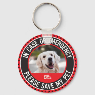 Pet Safety Emergency Alert My Dog is Home Alone Key Ring