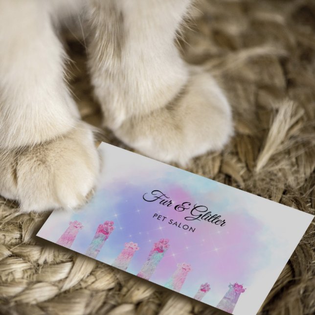pet salon fabulous furry paws business card (Creator Uploaded)