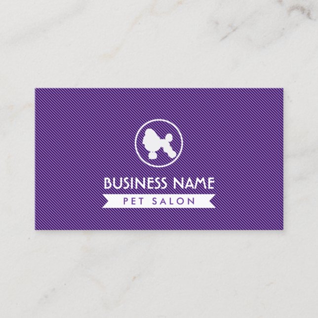 Pet Salon Pet Care Modern Purple Business Card (Front)