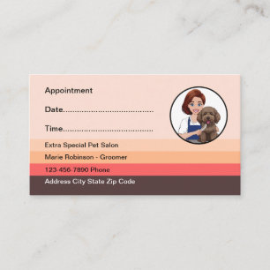 Pet Salon Trendy Simple Appointment Businesscards Card
