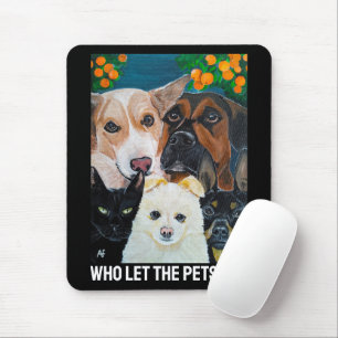 Pet Selfie Painting by Alfred Fox Mouse Mat
