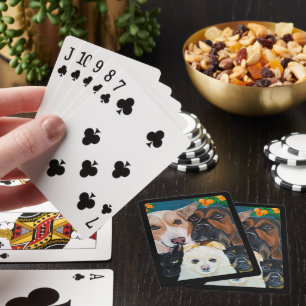 Pet Selfie Painting by Alfred Fox Playing Cards