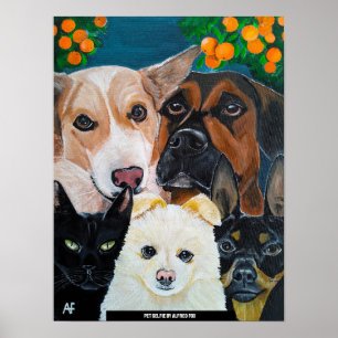 Pet Selfie Painting by Alfred Fox Poster