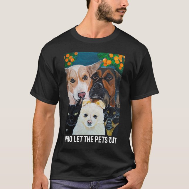 Pet Selfie Painting by Alfred Fox T-Shirt (Front)