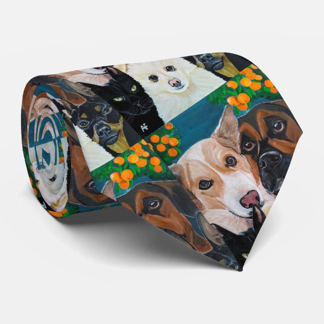 Pet Selfie Painting by Alfred Fox Tie (Rolled)