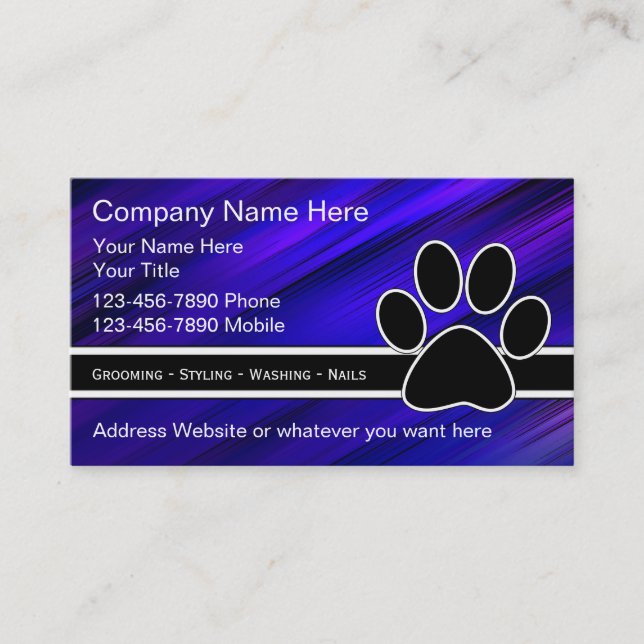 Pet Service Business Cards (Front)