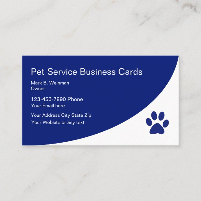 Pet Service Business Cards (Front)