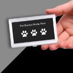 Pet Service Modern Design Business Card Holder<br><div class="desc">Modern pet service business card case design in a simple modern template you can customise online. Designed with paw print graphics and space for your company name.</div>