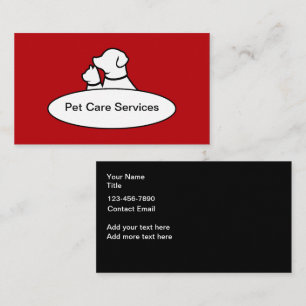 Pet Service Modern Dog Cat Business Cards