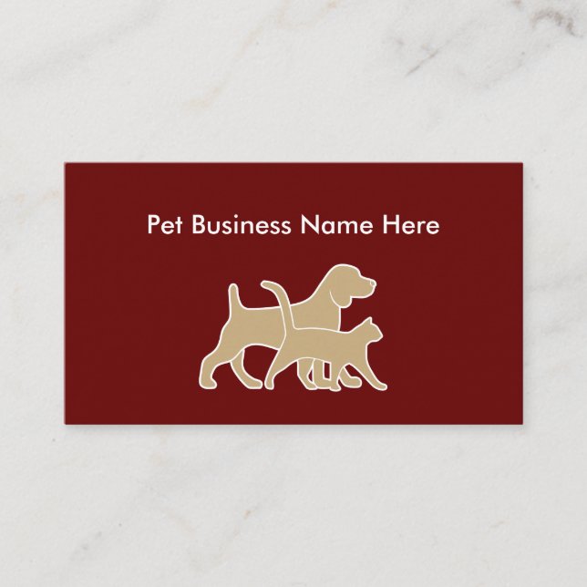 Pet Service Simple Businesscards Business Card (Front)
