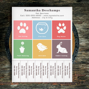 Pet Services & Colour Squares Tear Off Strips Flye Flyer